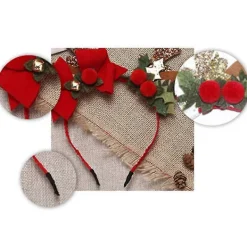 Glitter Renhuvudbonad Hjorthorn Rosetter Hårband Jul Påsk Hårband[D]><noscript><img width=