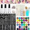 Woosien Glitter Tattoo Kit Temporärt Set 24 Färger 93 Mönster Mallar Kropp Nagelkonst Målarfärg Party Makeup> Smink