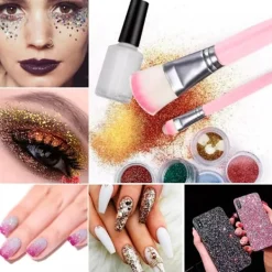 Woosien Glitter Tattoo Kit Temporärt Set 24 Färger 93 Mönster Mallar Kropp Nagelkonst Målarfärg Party Makeup><noscript><img width=