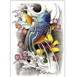 Megabilligt Gnuggis Tatuering Hel Ryggtavla Koi Fish> Smink