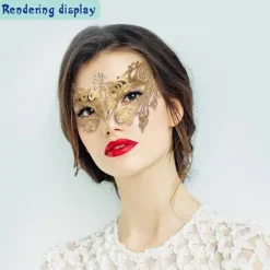 （Golden-01 Metall ）Lady of Luck Maskerad Mask med Spets S><noscript><img width=