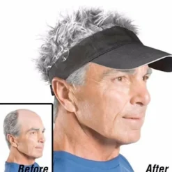 Golf Baseball Cap Med Falskt Hår Cap Solskärm Roliga Toupee Hattar Herr Spikade Green><noscript><img width=