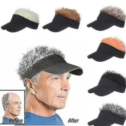 Golf Basebollkeps Med Falskt Hår Keps Solskydd Roliga Toupee Hattar Herr Spikad> Peruker