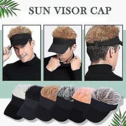 Golf Basebollkeps Med Falskt Hår Keps Solskydd Roliga Toupee Hattar Herr Spikad><noscript><img width=