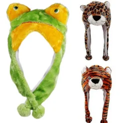 Gosedjurshatt, plyschdjur, leksaksmössa med fleecefoder, halsvärmare, festdräkt (9)><noscript><img width=