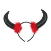J-star Gothic Ox Horns Huvudbonad Devil Horns Pannband Halloween julkostym> Huvudbonader