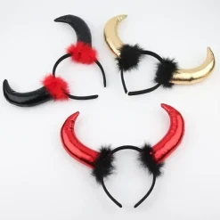 J-star Gothic Ox Horns Huvudbonad Devil Horns Pannband Halloween julkostym> Huvudbonader