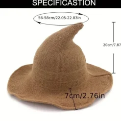 Gothic Witch Stickad Mössa för Halloween & Festliga Tillfällen[JUN]> Huvudbonader