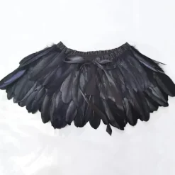 Gotisk fjädersjal Axelaccessoar Fjäder Modevinge Halloween Cosplay Kostym Karneval Klänning Maskeradkläder Dekor svart One Size_tfrf One Size> Tillbehör