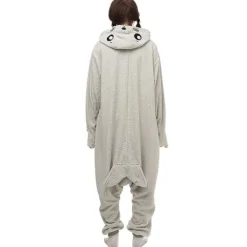 Grå säl onesie för vuxna kvinnor och män djur kigurumi pyjamas tecknad pyjamas hemmakläder halloween cosplay festdräkt M> Dräkter