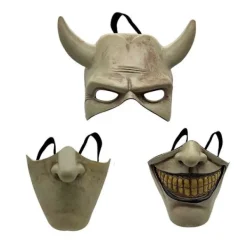 Graber Cosplay Mask, Svart Telefonmask, Skräckfilm, Halloween, Läskig Mask, Herrkostymmask (Ljusgrå)> Masker