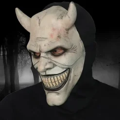 Graber Cosplay Mask, Svart Telefonmask, Skräckfilm, Halloween, Läskig Mask, Herrkostymmask (Ljusgrå)> Masker