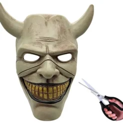 Graber Cosplay Mask, Svart Telefonmask, Skräckfilm, Halloween, Läskig Mask, Herrkostymmask (Ljusgrå)><noscript><img width=