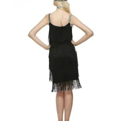 BästaGåva Great Gatsby Klänning 1920-tals Party Vintage Frans Damklänningar Svart Svart M> Dräkter