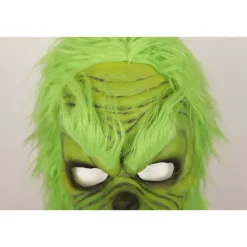 Grinch Mask Jul Grön Monster Mask Jul Grinch Kostym Mask med Julhatt Roliga Jul Cosplay Party Rekvisita Pälsmask><noscript><img width=