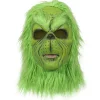 Grinch Mask Jul Grön Monsterdräkt med Fäst Julhatt för Roliga Julcosplayfester och Högtidstema Aktiviteter> Masker