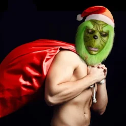 Grinch-dräkt för rollspel, grön monsterdräkt, helkroppsdräkt> Dräkter