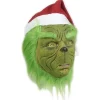 Grinchen Full Head Latex Mask med Peruk Tomteluva Monster Cospla> Masker