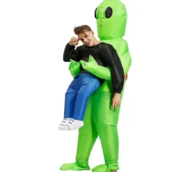 Grön Alien Bär Människa Kostym Uppblåsbar Rolig Uppblåsbar Dräkt Cosplay För Fest Barn> Dräkter