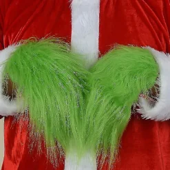 KOOLYOU Grön Grinch Mask Santa Grinch Cosplay Mask Med Handskar Juldräkt Cosplay rekvisita none> Dräkter
