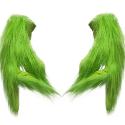 Grön julmonster plyschhandskar vuxna barn julfest The Grinch Cosplay Kostymrekvisita [DB]> Tillbehör