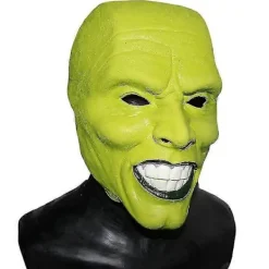 Grön Latex Mask Jim Carrey Film Maskerad Loki The Mask Halloween Tillbehör><noscript><img width=