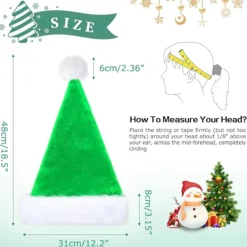 Grön sammetsluva tomte, lyxig julhatt för vuxna, tomteluvor för kvinnor och män, tomteluvor, juldekoration><noscript><img width=