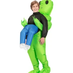 Grön Uppblåsbar Dinosauriekostym för Barn - Vattentät Halloween Rollspel [JSR]><noscript><img width=