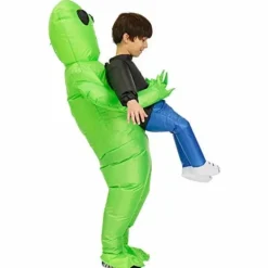 Grön Uppblåsbar Dinosauriekostym för Barn - Vattentät Halloween Rollspel [JSR]><noscript><img width=