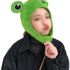 Groda Hatt med Stora Ögon Rolig Kostymhatt för Vuxna Nyhet Hatt Tecknad Plysch Groda Huvudbonad Mössa Söt Cosplay Kostym Utklädnad Hatt för Kvinnor Män | Fyndiq> Huvudbonader