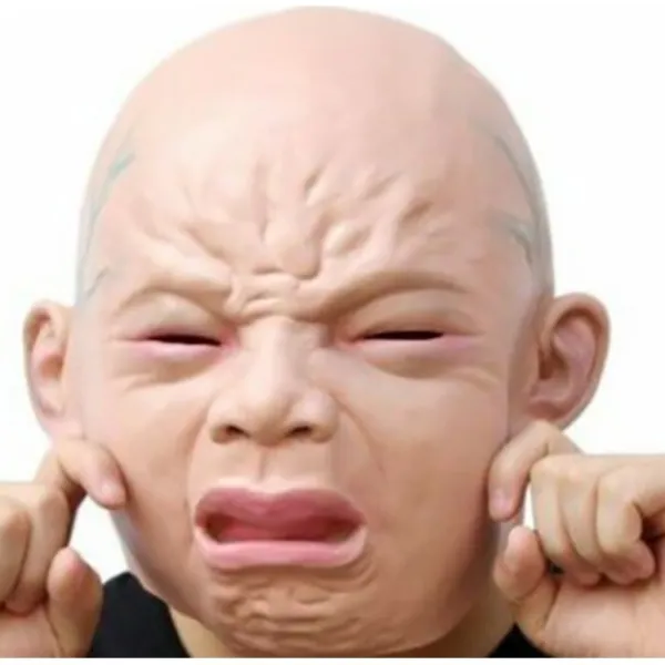 Gråtande bebis mask realistisk latex lämplig för Halloween kostymfest karneval rollspel> Masker