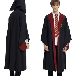Gryffindor Trollkarlsrock Gryffindor Uniformsrock, Kappa och Slips, Trollkarlskostym för Vuxna, Halloween Cosplay (XL)><noscript><img width=