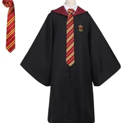 Gryffindor Trollkarlsrock Gryffindor Uniformsrock, Kappa och Slips, Trollkarlsklädsel för Vuxna, Halloween Cosplay-FF- (XL)> Dräkter