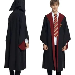 Gryffindor Trollkarlsrock Gryffindor Uniformsrock, Kappa och Slips, Trollkarlsklädsel för Vuxna, Halloween Cosplay-FF- (XL)><noscript><img width=