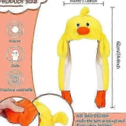 Gul Anka Hatt Plysch Öron Rörliga Hoppande Hattar Lång Mjuk Söt Djur Hatt Pop Up Öron Påskmössa Utklädnad Cosplay> Huvudbonader