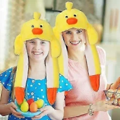 Gul Ankh Hatt Plysch Öron Rörliga Hoppande Hattar Lång Mjuk Söt Djurhatt Pop Up Öron Påskmössa Utklädnad Cosplay><noscript><img width=