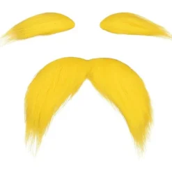Gul Mustasch och Ögonbryn Falskt Skägg för Barn och Vuxna, Rollspel Halloween Kostymtillbehör Roliga Festfavoriter för Män och Kvinnor> Tillbehör