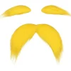 Gul Mustasch och Ögonbryn Falskt Skägg för Barn och Vuxna, Rollspel Halloween Kostymtillbehör Roliga Festfavoriter för Män och Kvinnor-FA-> Tillbehör