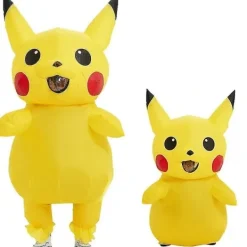 Gul Uppblåsbar Maskot Pica Anime Cosplay för Vuxna och Barn Tecknad Kostym Roliga Maskeraddräkter Kids(120-140CM)> Dräkter
