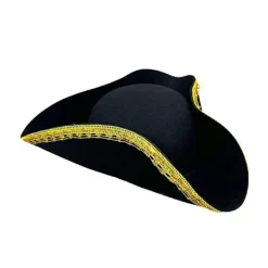 Guld-kantad pirathatt för Halloween-scenföreställningar, Captain Jack-hatt> Huvudbonader