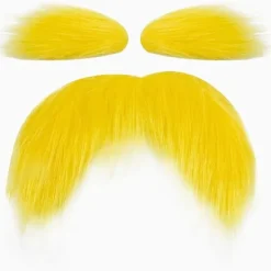 Unbranded Gult Skägg och Ögonbryn Cosplay Kostymtillbehör Roliga Festartiklar Herr Dam> Tillbehör