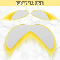 Unbranded Gult Skägg och Ögonbryn Cosplay Kostymtillbehör Roliga Festartiklar Herr Dam><noscript><img width=