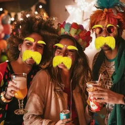 Unbranded Gult Skägg och Ögonbryn Cosplay Kostymtillbehör Roliga Festartiklar Herr Dam><noscript><img width=