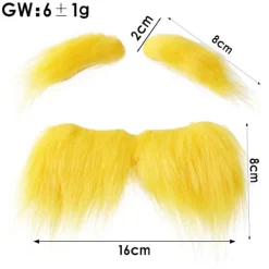 Gult Skägg och Ögonbryn, Skäggdräktstillbehör för Fester och Dansevenemang, Roligt Kreativt Skägg - 2> Tillbehör
