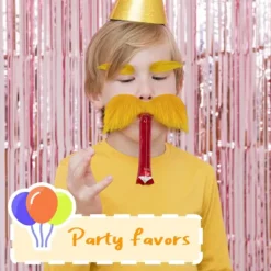 Gult Skägg och Ögonbryn, Skäggdräktstillbehör för Fester och Dansevenemang, Roligt Kreativt Skägg - 2><noscript><img width=