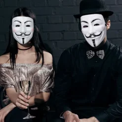 Guy Fawkes V för Vendetta Mask - Anonym Halloweenkostym [JUN]><noscript><img width=