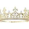 Gyllene Kungakrona för Män Justerbar Imperial Medeltida Födelsedagskrona Bal Kungar> Huvudbonader