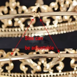 Gyllene Kungakrona för Män Justerbar Imperial Medeltida Födelsedagskrona Bal Kungar><noscript><img width=