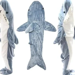 Hajfilt, Hajfilt Hoodie Onesie, Hajpyjamas Blå S S> Dräkter