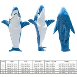 Hajfilt Vuxen Hoodie Sovsäck Bärbar Lös Pyjamas i Ett Stycke-FA- L><noscript><img width=